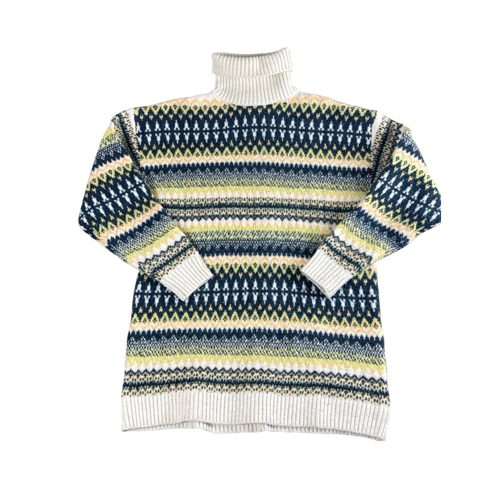 Zara Nordic Fair Isle Turtleneck Sweater Juniors M Womens S-M Cozy Ski Lodge